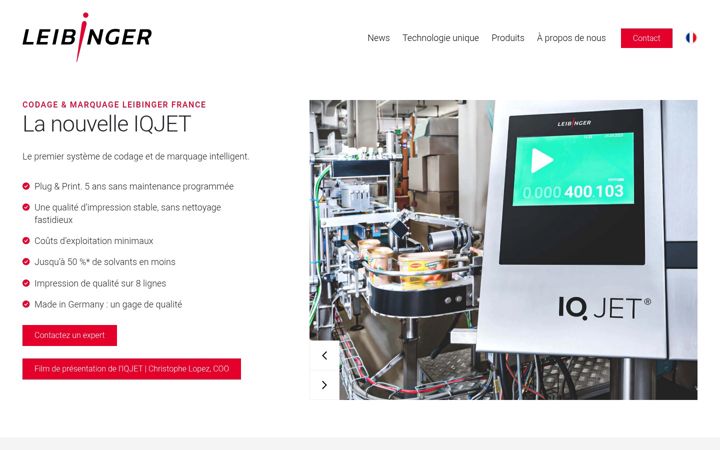 Screenshot of leibinger.fr
