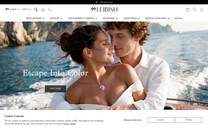 Screenshot van leibish.com
