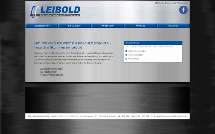 Screenshot of leibold-metallschleiferei.de