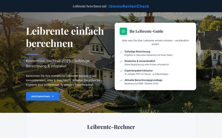 Screenshot of leibrente-berechnen.com
