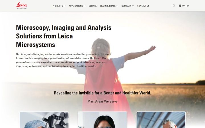 Screenshot of leica-microsystems.com