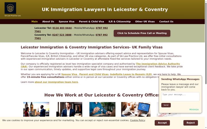 Screenshot of leicester-immigration.com