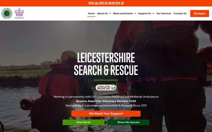 Screenshot of leicestershire-sar.org.uk