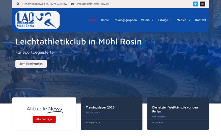 Screenshot of leichtathletik-mv.de