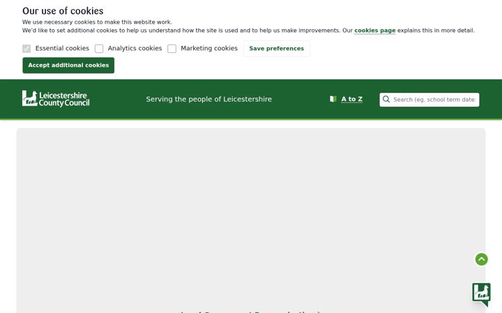 Screenshot of leics.gov.uk