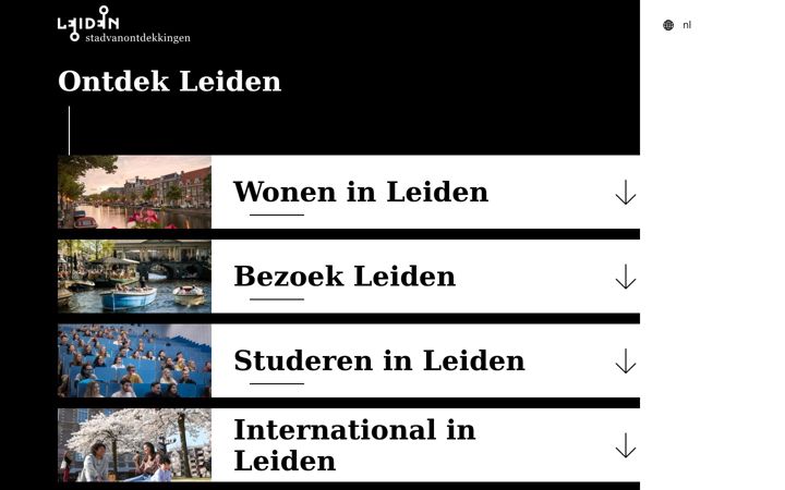 Screenshot of leiden.nl