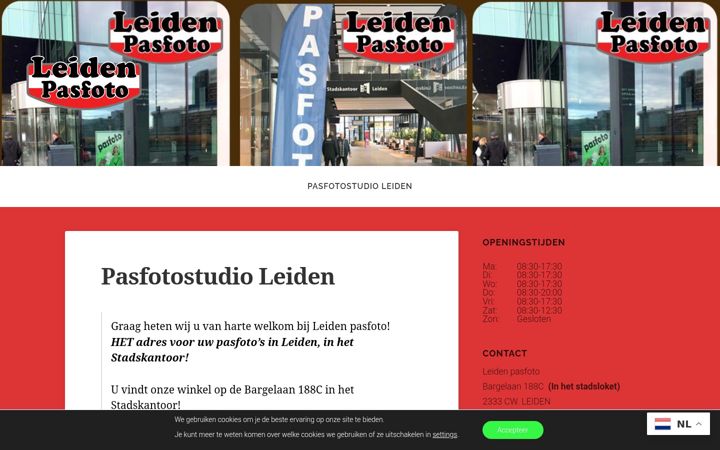 Screenshot of leidenpasfoto.nl