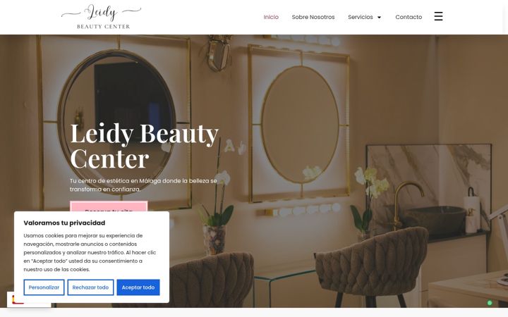 Screenshot of leidybeautycenter.com