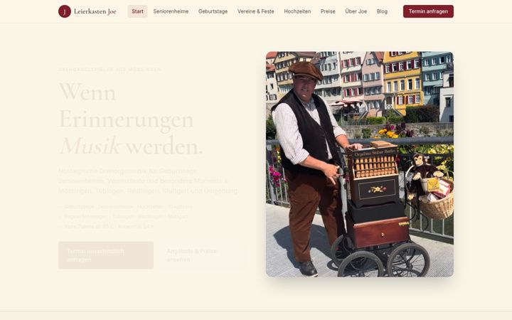 Screenshot of leierkasten-joe.de