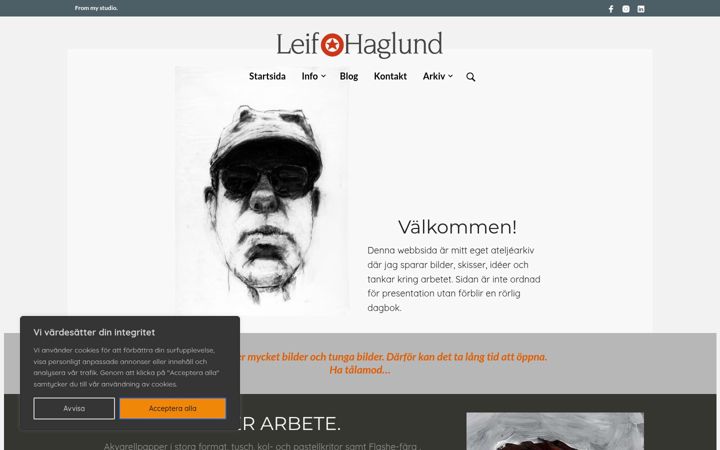 Screenshot of leifhaglund.se