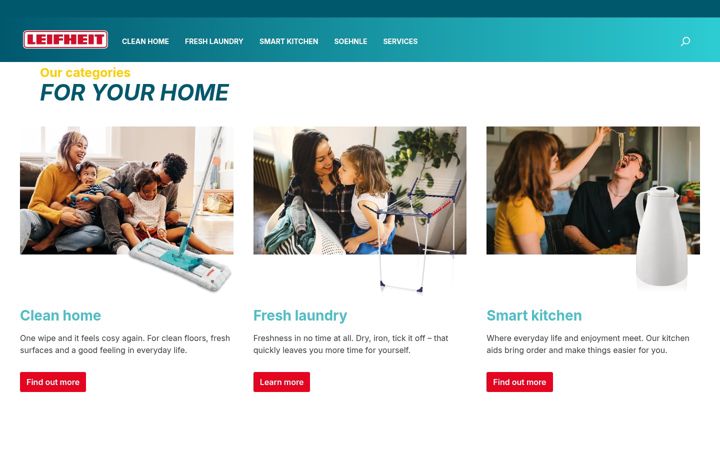 Screenshot of leifheit.com
