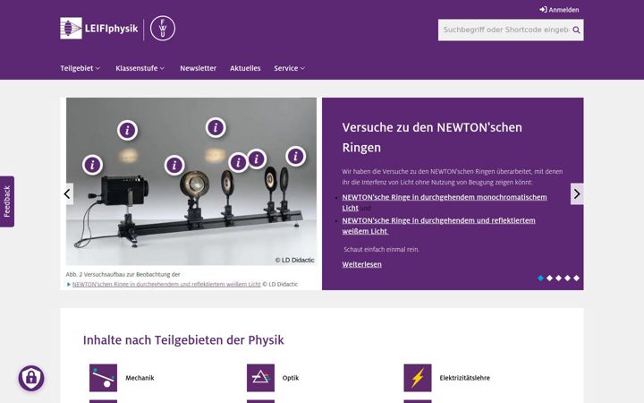 Screenshot ta' leifiphysik.de