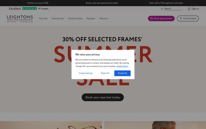 Screenshot of leightons.co.uk