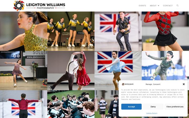 Screenshot of leightonwilliamsphotography.co.uk
