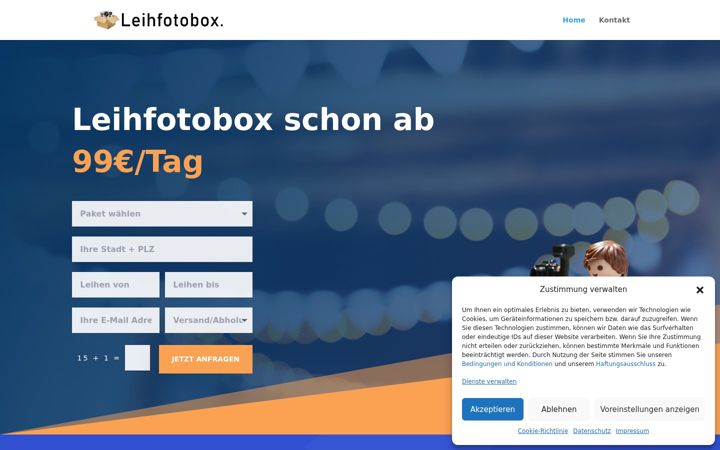 Screenshot of leihfotobox.de