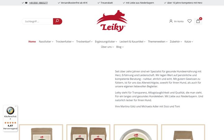 Screenshot of leiky.de