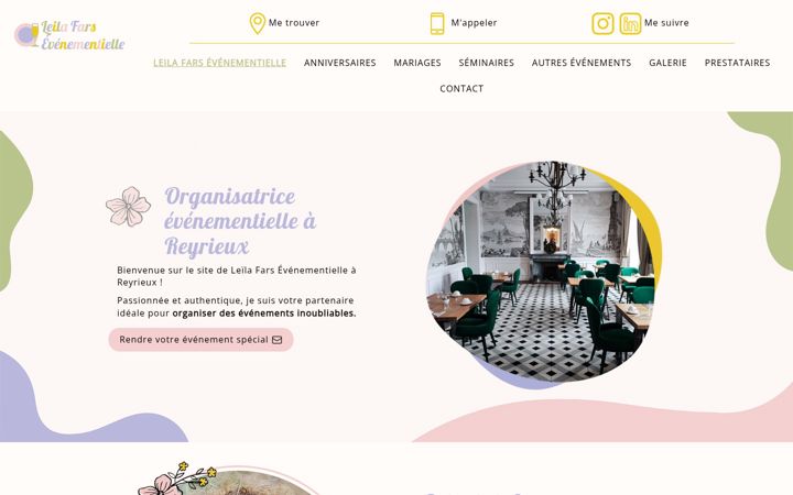 Screenshot of leila-fars-evenementielle.fr