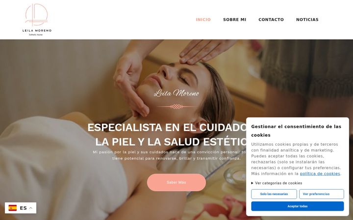 Screenshot of leilamoreno.com