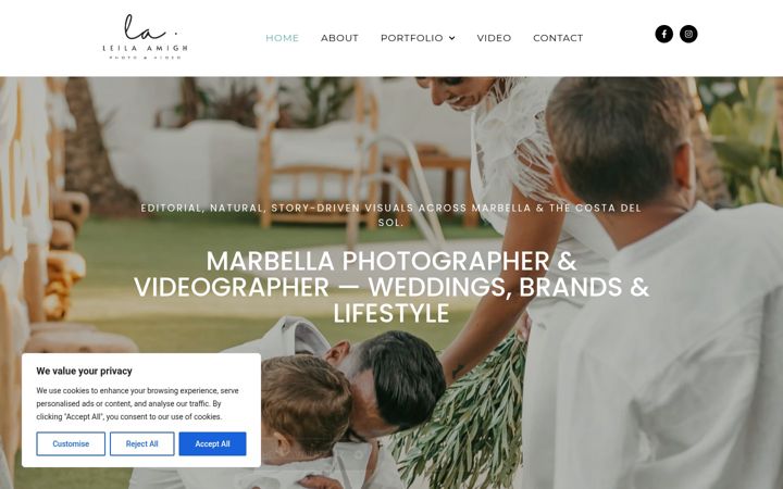 Screenshot of leilaphotographermarbella.com