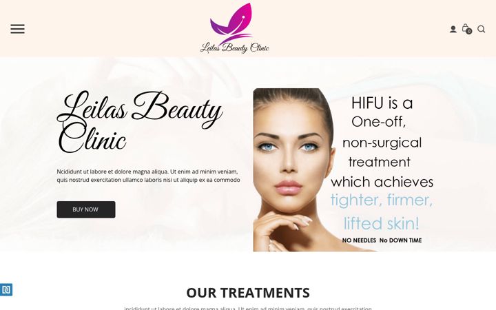Screenshot of leilasbeauty.co.uk