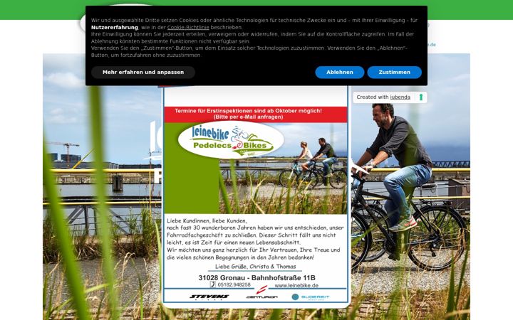 Screenshot of leinebike.de