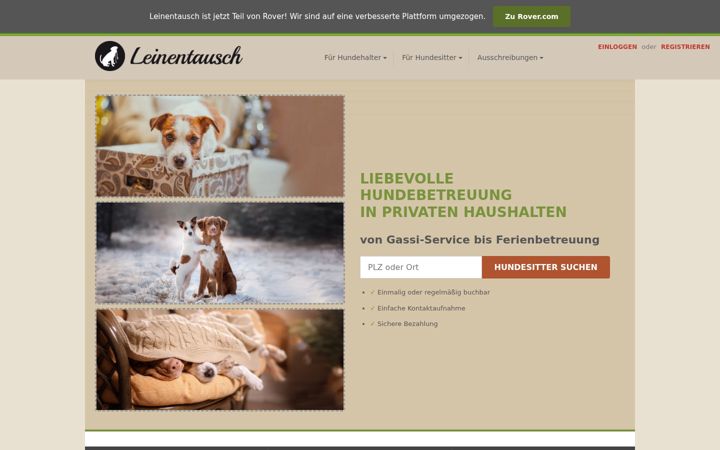Screenshot of leinentausch.de