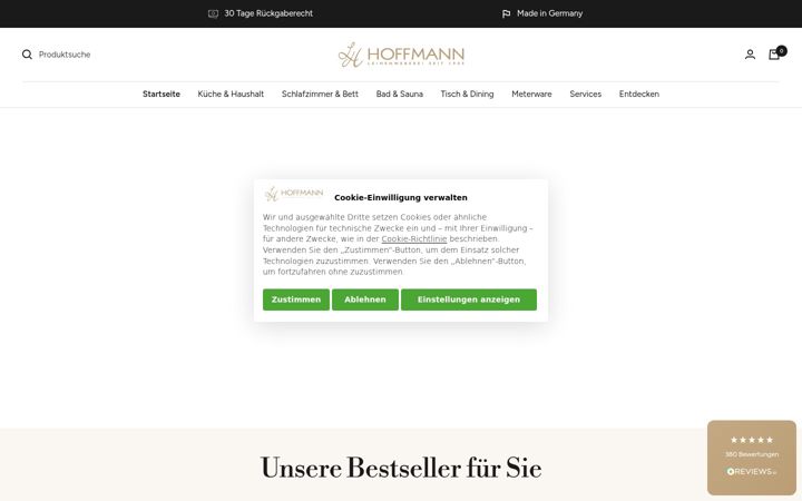 Screenshot of leinenweberei-hoffmann.de