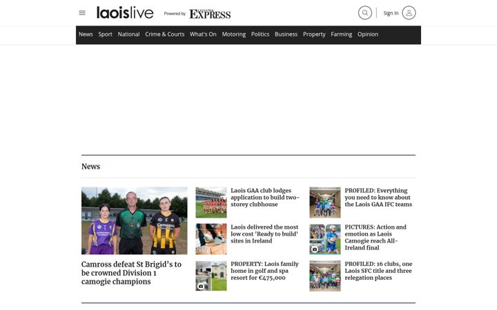 Screenshot of leinsterexpress.ie