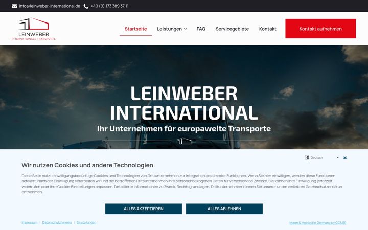 Screenshot of leinweber-international.de
