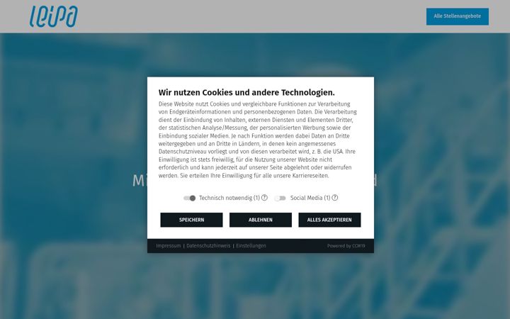 Screenshot of leipa-karriere.com