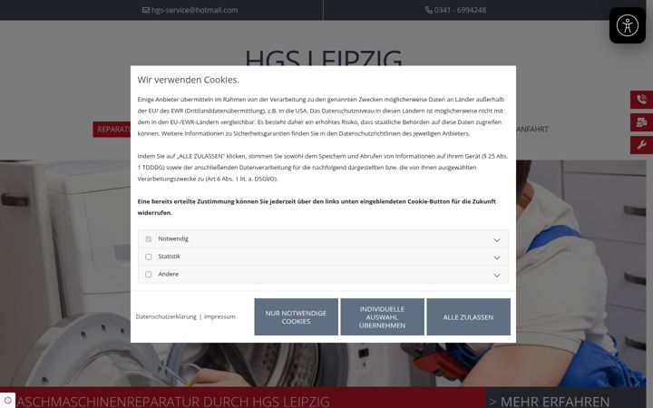 Screenshot of leipzig-reparaturservice.de