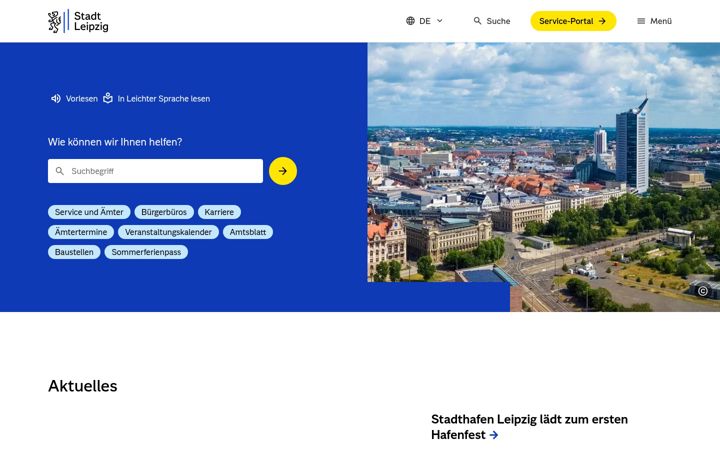 Skærmbillede af leipzig.de