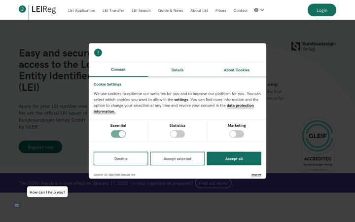 Screenshot of leireg.de