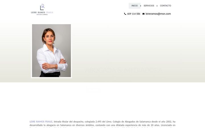 Screenshot of leireramosabogados.com