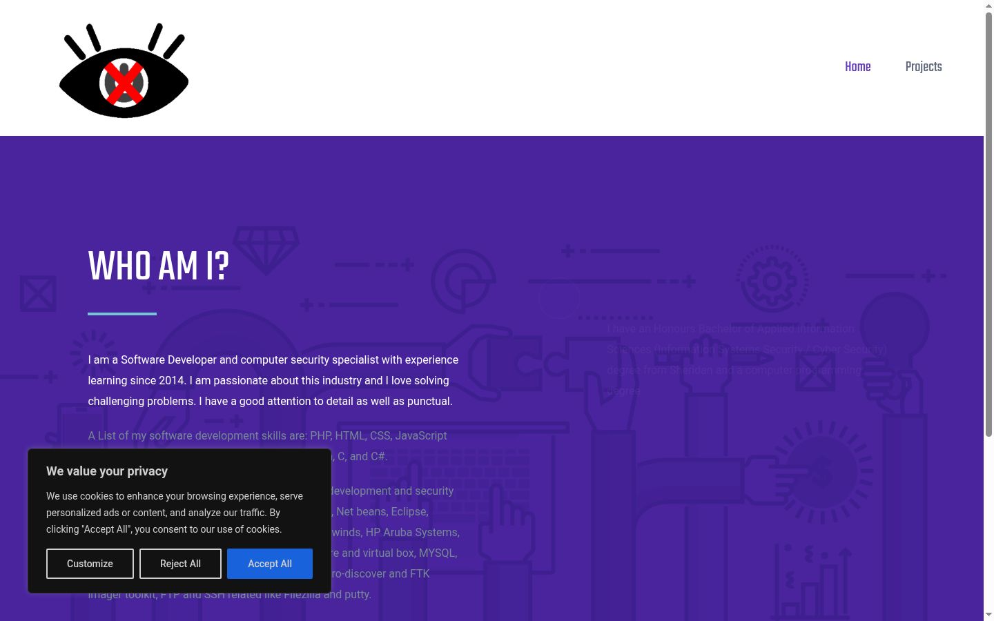 Screenshot tal-banner tal-kunsens muri qabel kwalunkwe interazzjoni