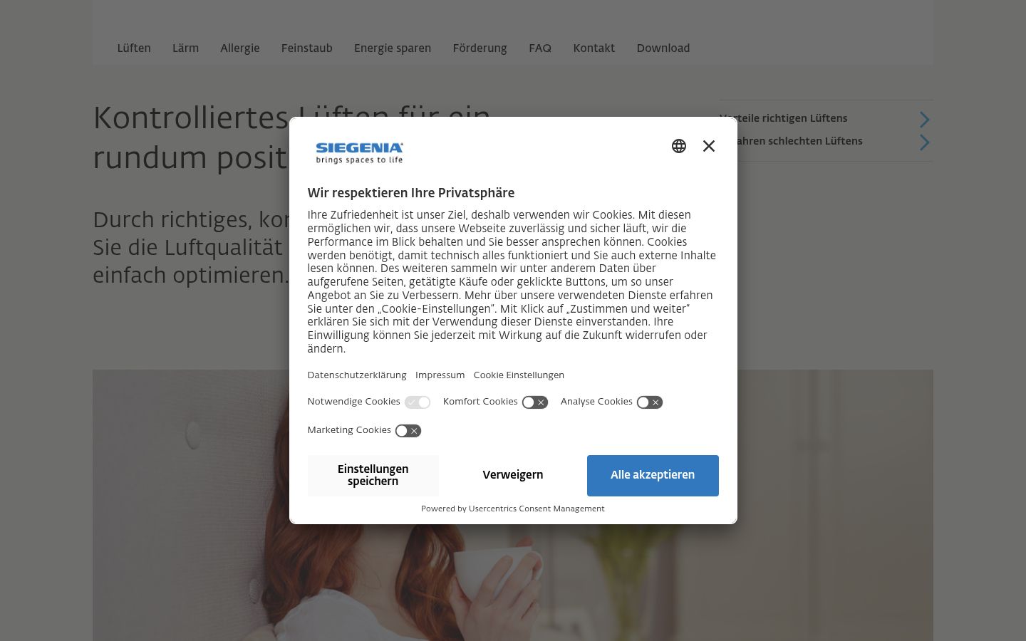 Screenshot van de toestemmingsbanner zoals getoond vóór enige interactie