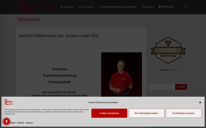 Screenshot of leiser-edv.de