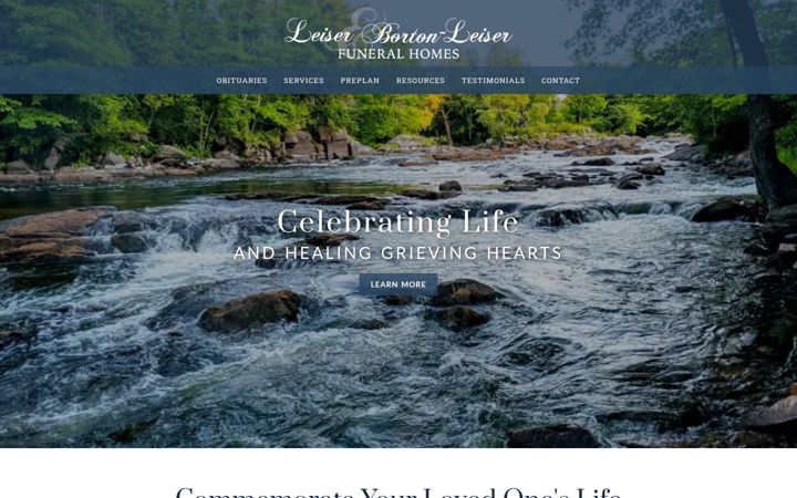 Screenshot of leiserfuneralhome.com