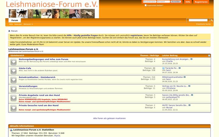 Screenshot of leishmaniose-forum.com
