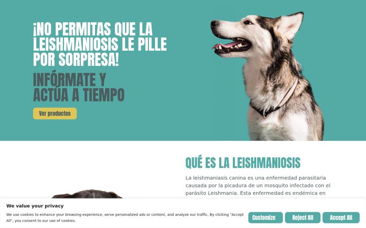 Screenshot of leishmaniosisperro.es