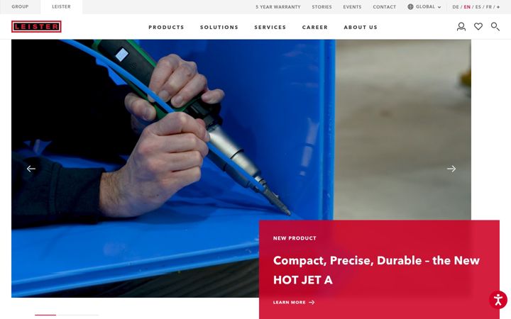Screenshot of leister.com
