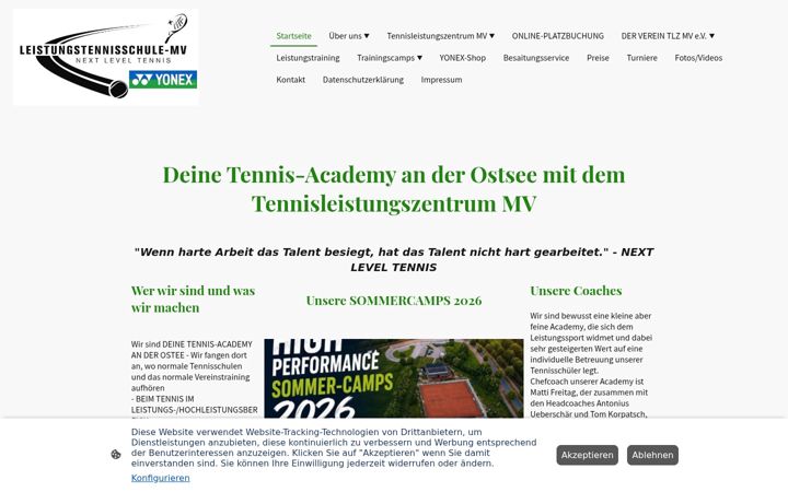 Screenshot of leistungstennisschule-mv.de