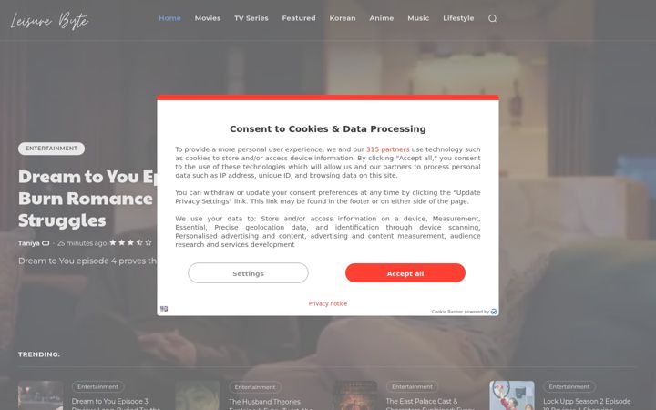 Screenshot of leisurebyte.com