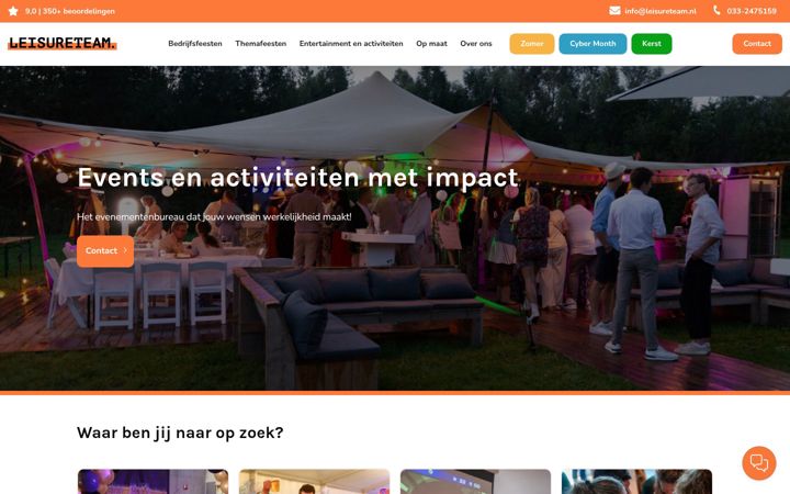 Screenshot of leisureteam.nl