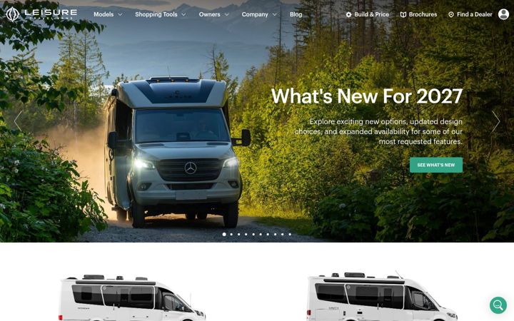 Screenshot of leisurevans.com