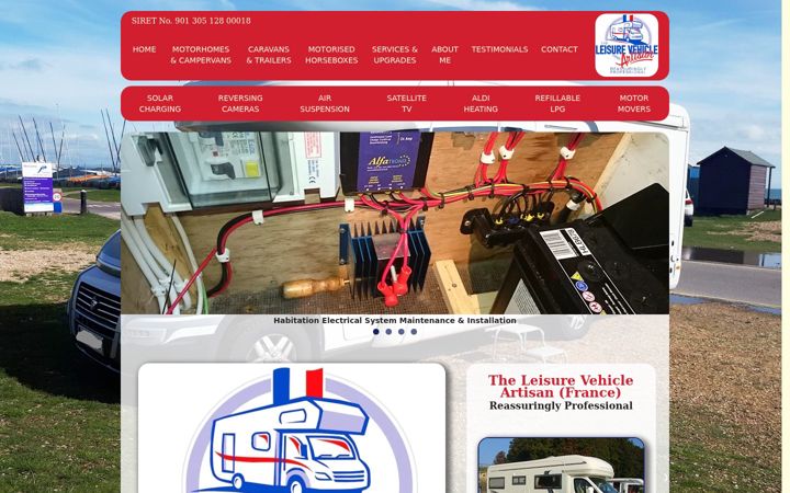 Kuvakaappaus sivustosta leisurevehicleartisan.com