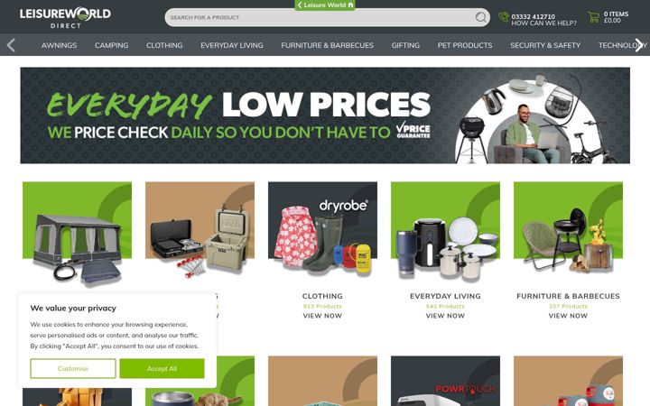 Screenshot of leisureworlddirect.co.uk