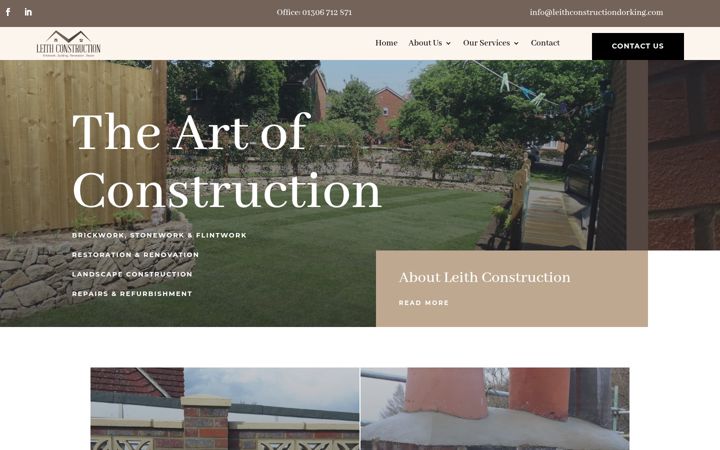 Screenshot of leithconstructiondorking.com