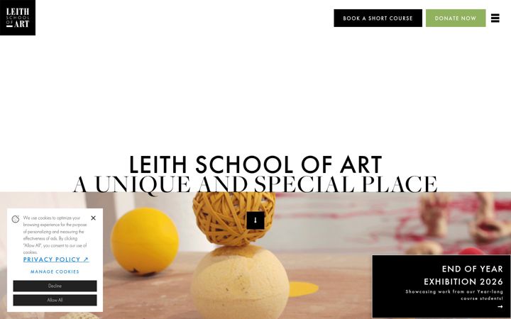 Screenshot of leithschoolofart.ac.uk