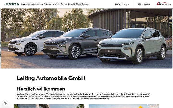 Screenshot of leiting-automobile.skoda-auto.de